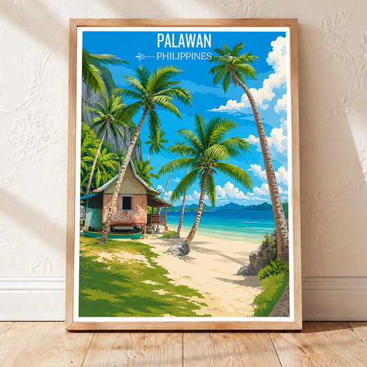 Palawan - Philippines - Travel Wall Art Deco Poster Print - Art Print - Travel Art Poster