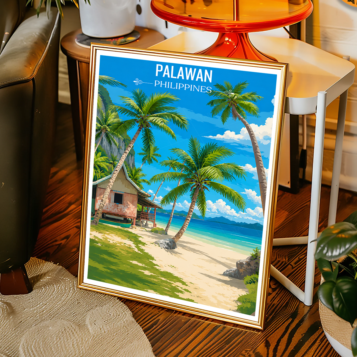 Palawan - Philippines - Travel Wall Art Deco Poster Print - Art Print - Travel Art Poster