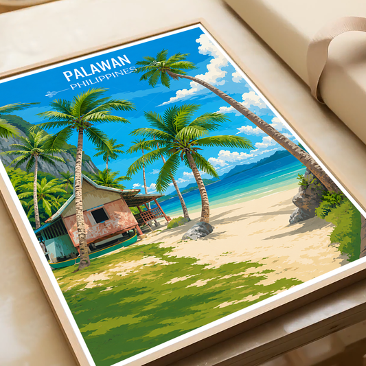 Palawan - Philippines - Travel Wall Art Deco Poster Print - Art Print - Travel Art Poster