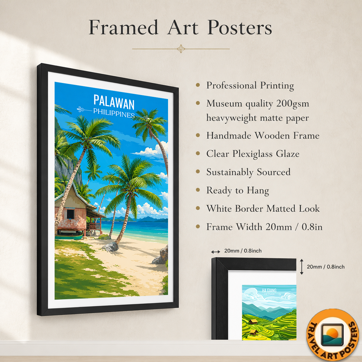 Palawan - Philippines - Travel Wall Art Deco Poster Print - Art Print - Travel Art Poster