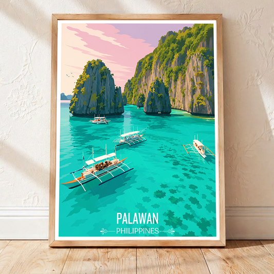 Palawan - Philippines - Travel Wall Art Deco Poster Print - Art Print - Travel Art Poster