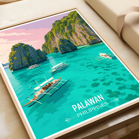 Palawan - Philippines - Travel Wall Art Deco Poster Print - Art Print - Travel Art Poster