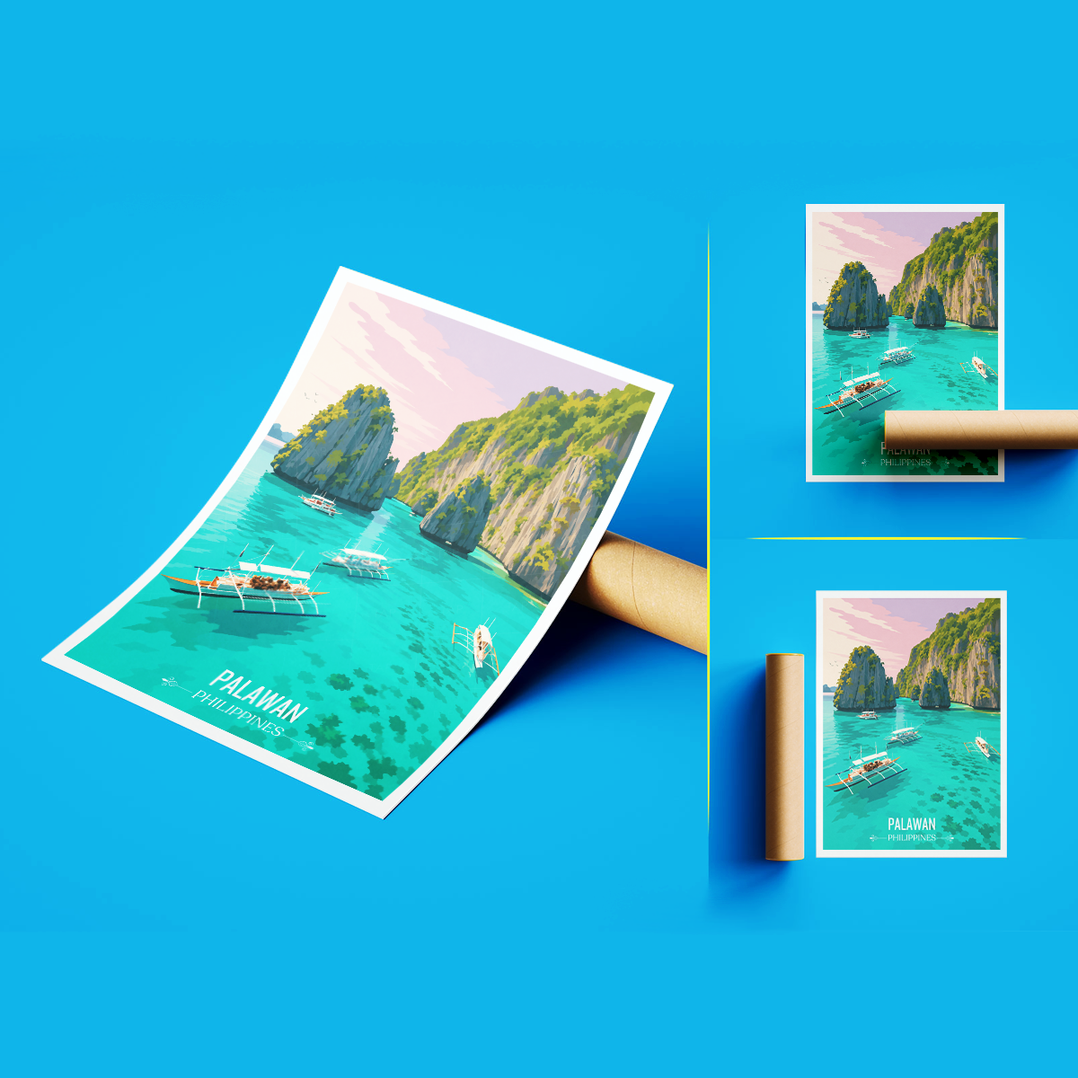 Palawan - Philippines - Travel Wall Art Deco Poster Print - Art Print - Travel Art Poster