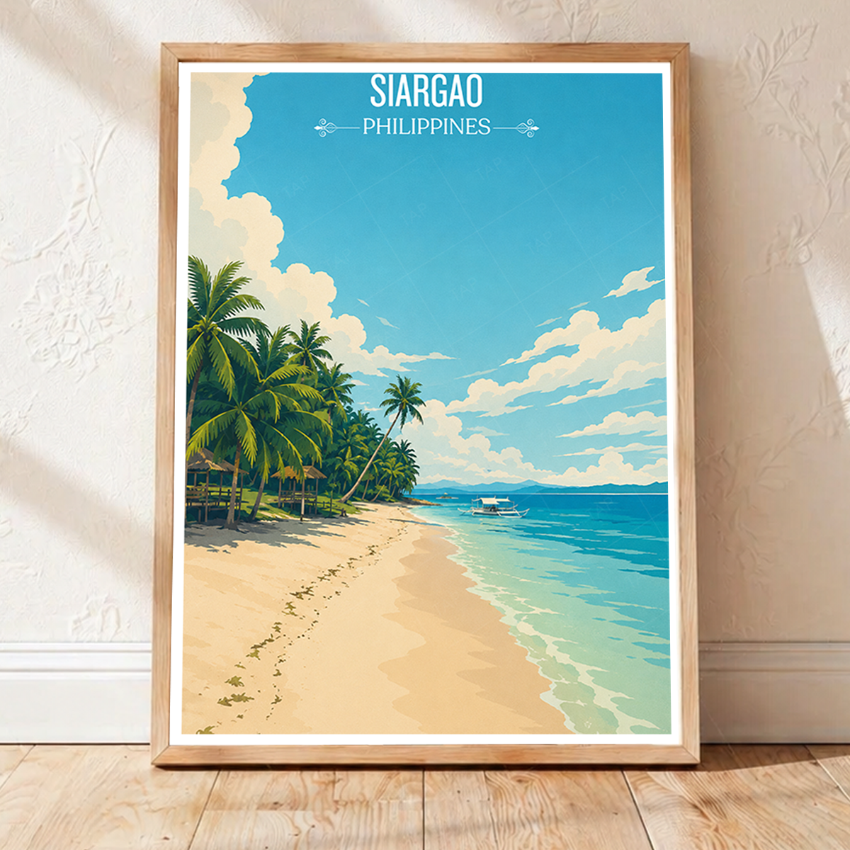 Siargao - Philippines - Travel Wall Art Deco Poster Print - Art Print - Travel Art Poster