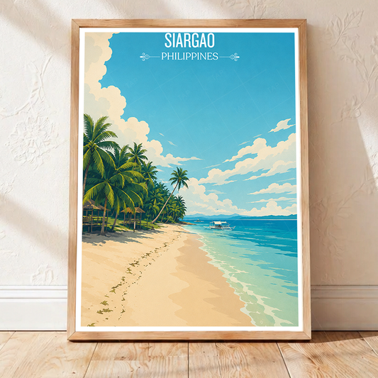 Siargao - Philippines - Travel Wall Art Deco Poster Print - Art Print - Travel Art Poster