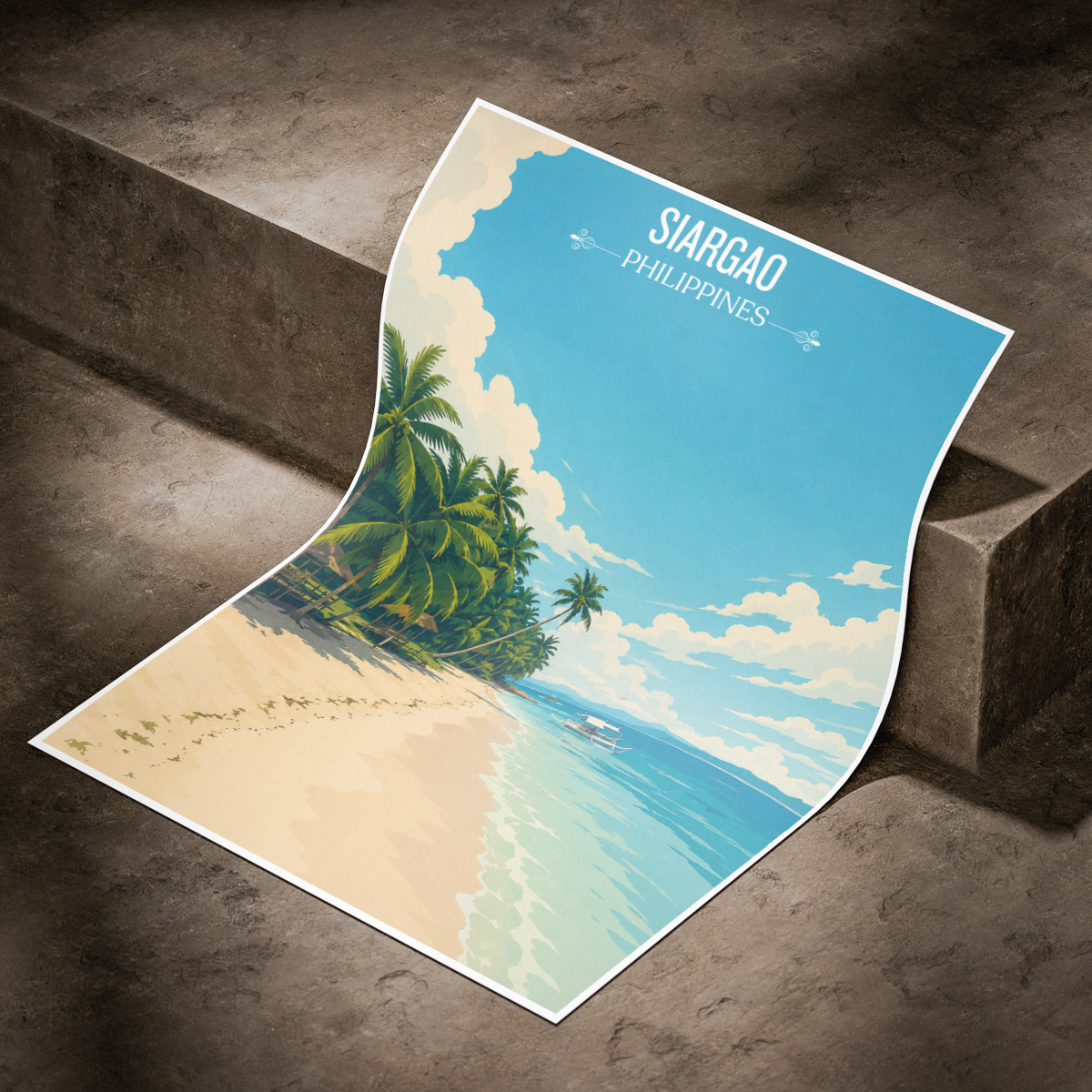 Siargao - Philippines - Travel Wall Art Deco Poster Print - Art Print - Travel Art Poster