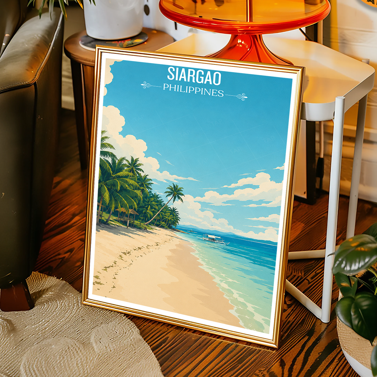 Siargao - Philippines - Travel Wall Art Deco Poster Print - Art Print - Travel Art Poster