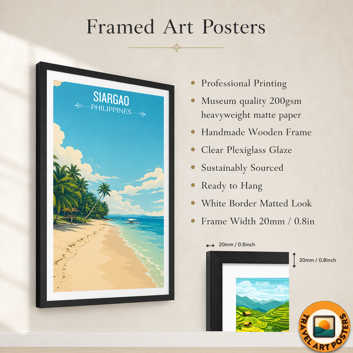 Siargao - Philippines - Travel Wall Art Deco Poster Print - Art Print - Travel Art Poster