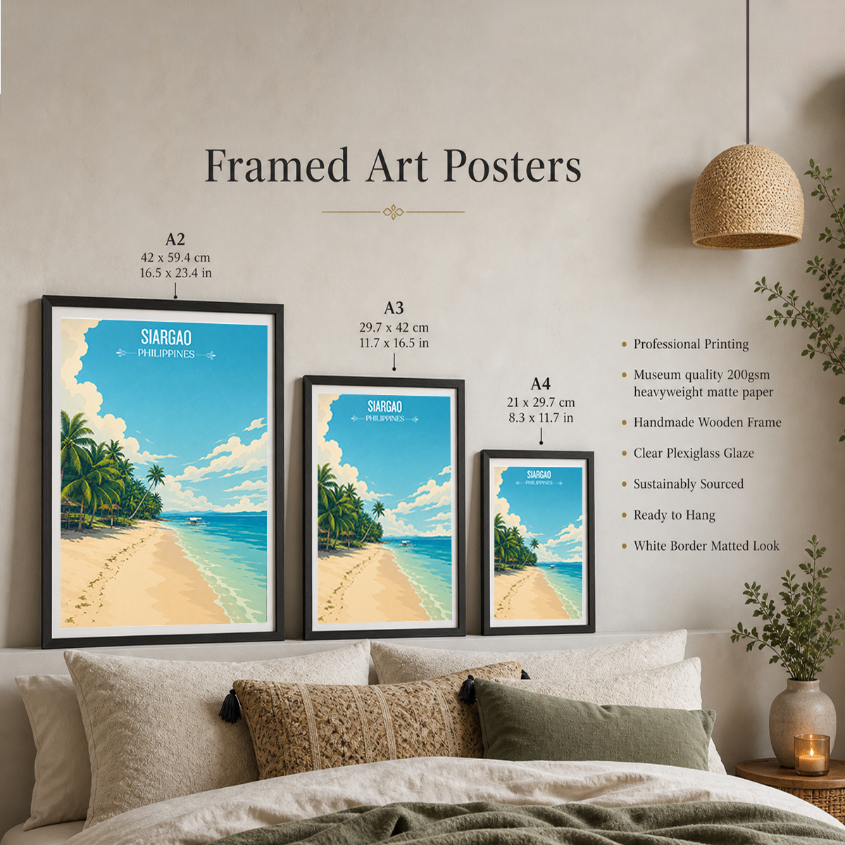 Siargao - Philippines - Travel Wall Art Deco Poster Print - Art Print - Travel Art Poster