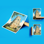 Sinking Belltower - Philippines - Travel Wall Art Deco Poster Print - Art Print - Travel Art Poster