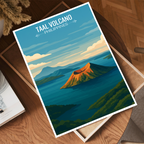 Taal Volcano - Philippines - Travel Wall Art Deco Poster Print - Art Print - Travel Art Poster