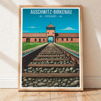 Auschwitz - Poland - Travel Poster Vintage Style Wall Art Print