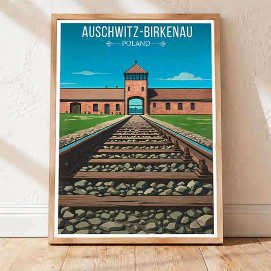Auschwitz - Poland - Travel Poster Vintage Style Wall Art Print - Art Print - Travel Art Poster
