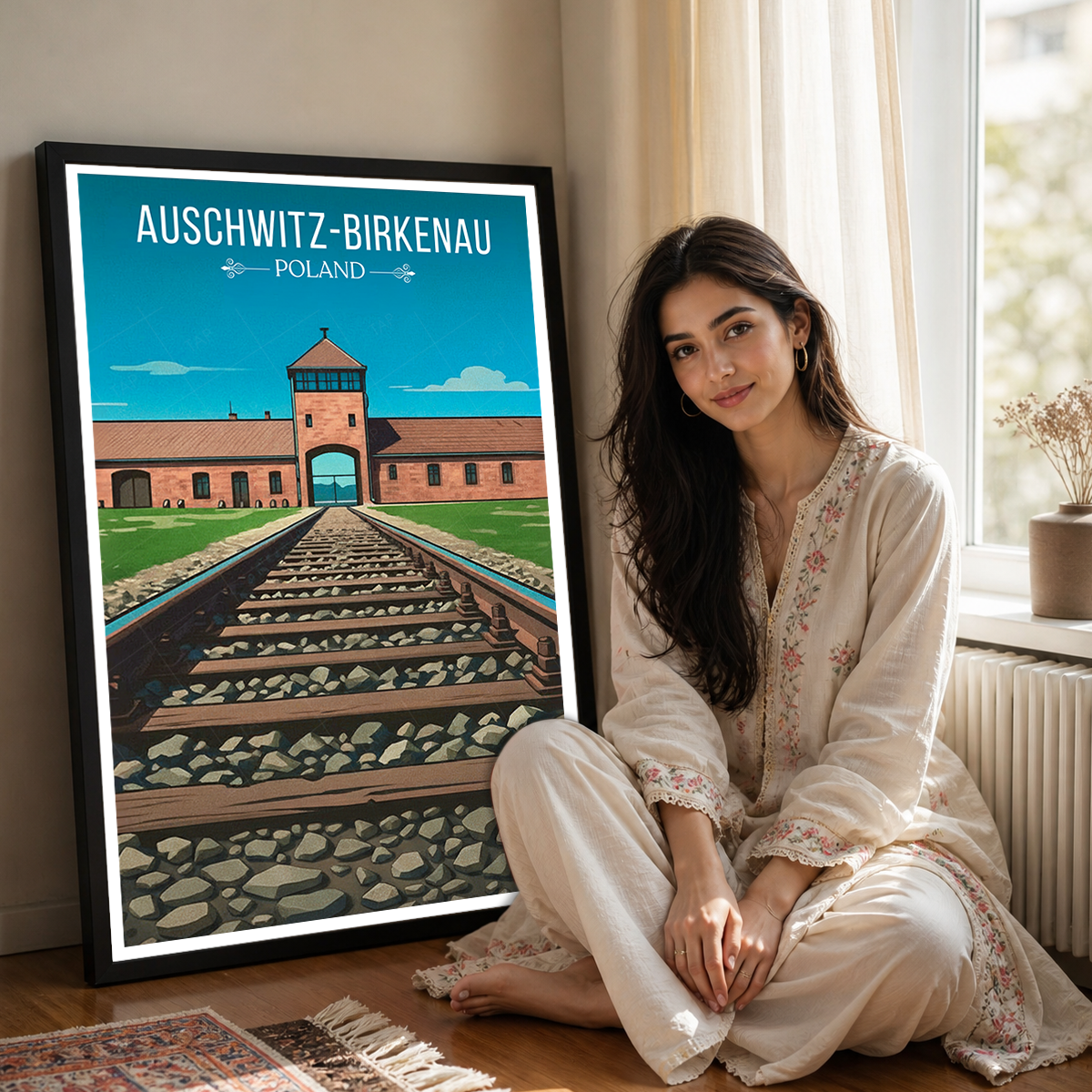 Auschwitz - Poland - Travel Poster Vintage Style Wall Art Print