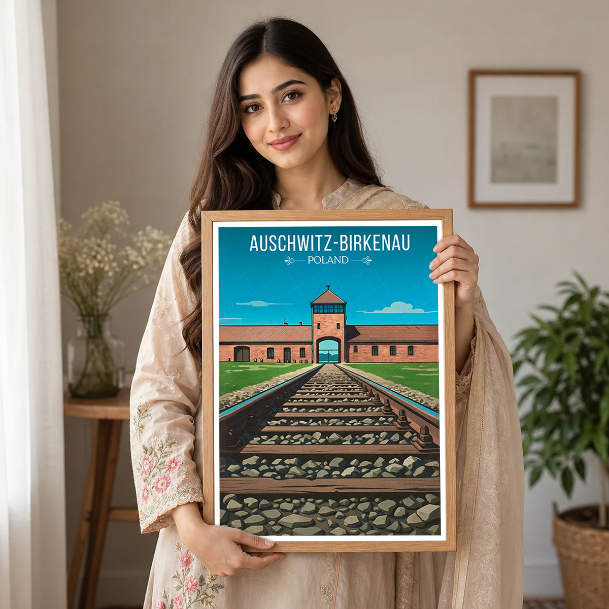 Auschwitz - Poland - Travel Poster Vintage Style Wall Art Print