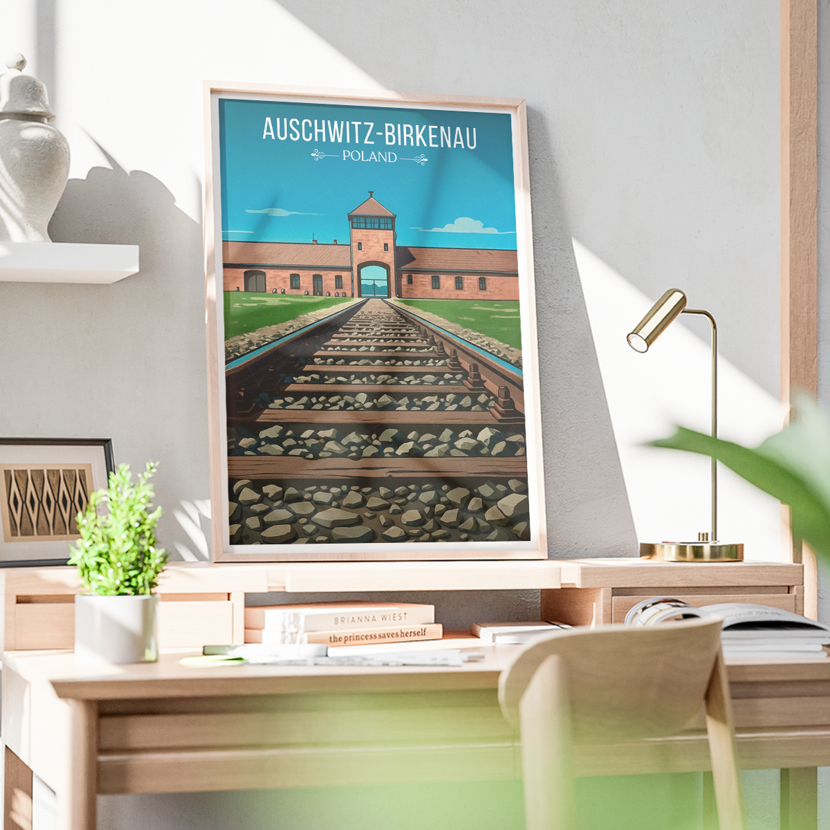 Auschwitz - Poland - Travel Poster Vintage Style Wall Art Print