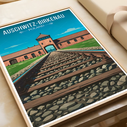 Auschwitz - Poland - Travel Poster Vintage Style Wall Art Print - Art Print - Travel Art Poster