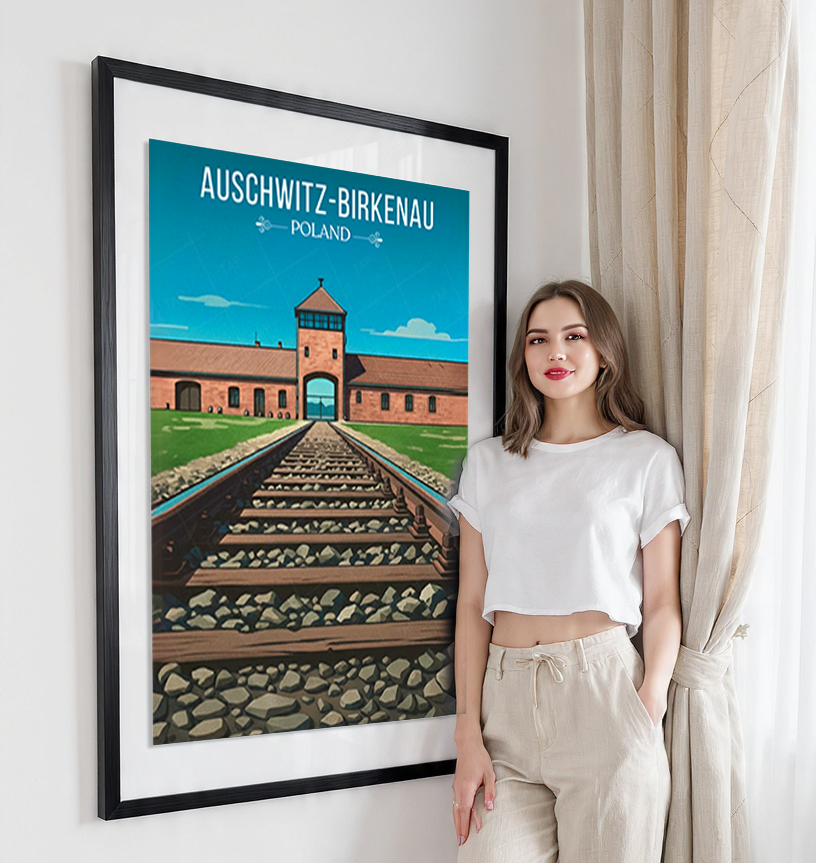Auschwitz - Poland - Travel Poster Vintage Style Wall Art Print