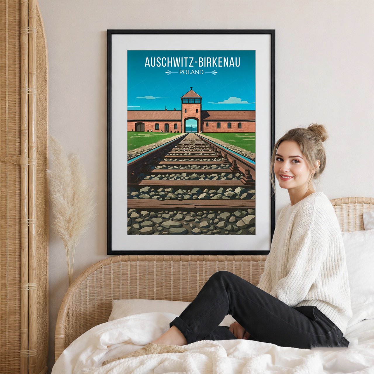 Auschwitz - Poland - Travel Poster Vintage Style Wall Art Print