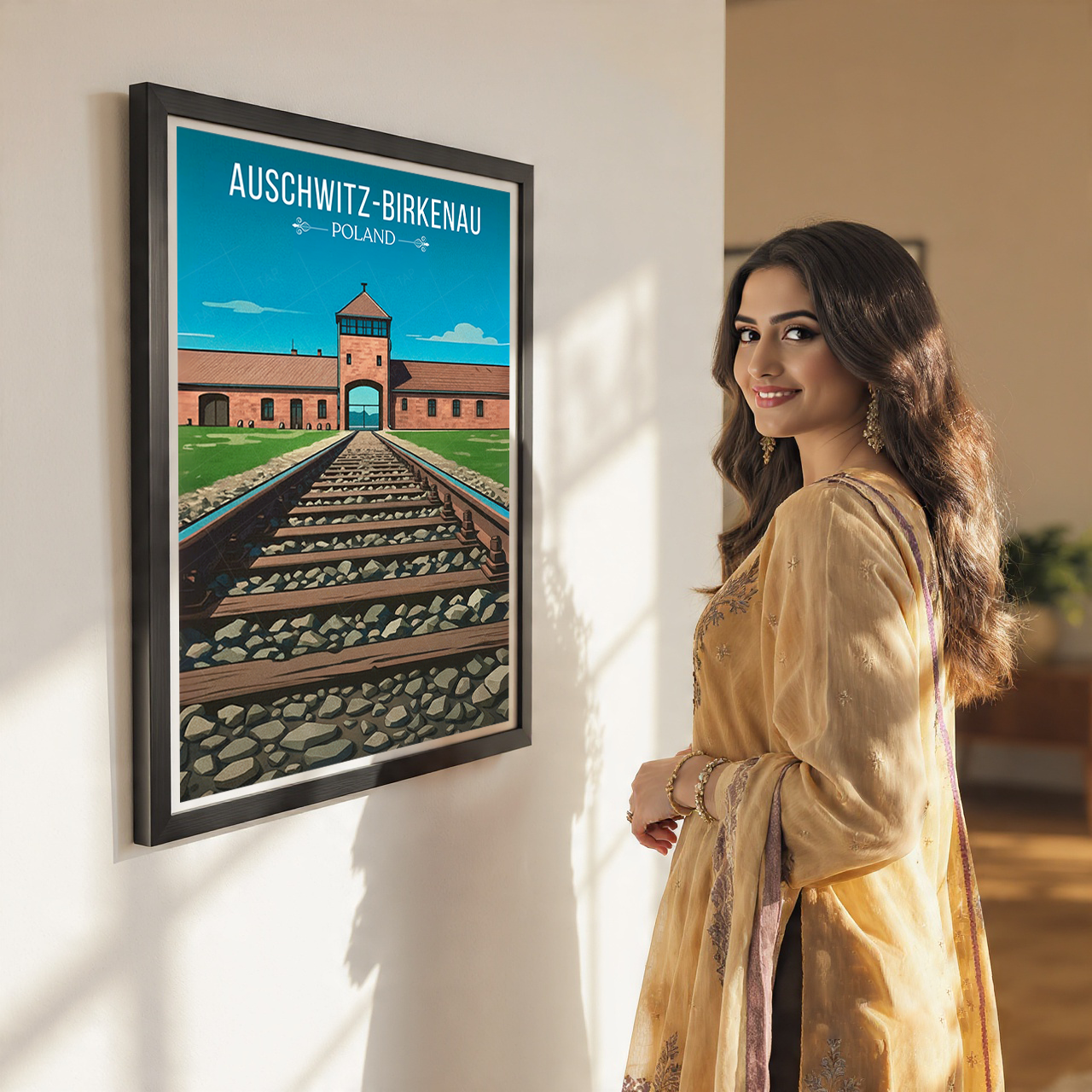 Auschwitz - Poland - Travel Poster Vintage Style Wall Art Print