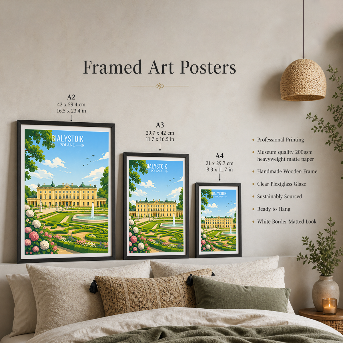 Bialystok - Poland - Travel Poster Vintage Style Wall Art Print