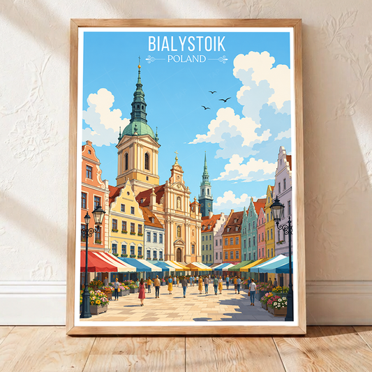 Bialystok - Poland - Travel Poster Vintage Style Wall Art Print - Art Print - Travel Art Poster