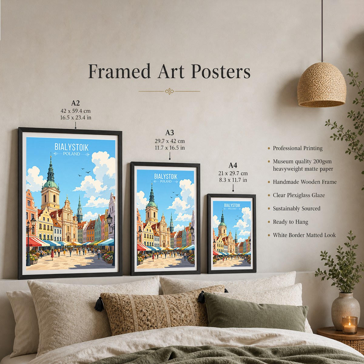 Bialystok - Poland - Travel Poster Vintage Style Wall Art Print