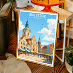 Bialystok - Poland - Travel Poster Vintage Style Wall Art Print