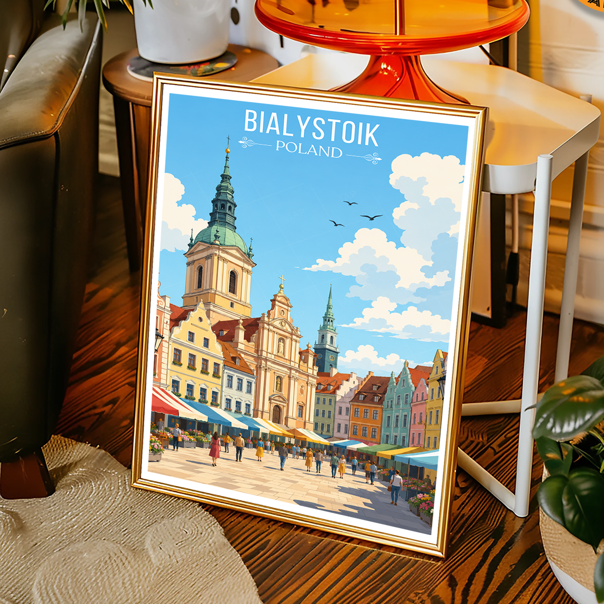 Bialystok - Poland - Travel Poster Vintage Style Wall Art Print