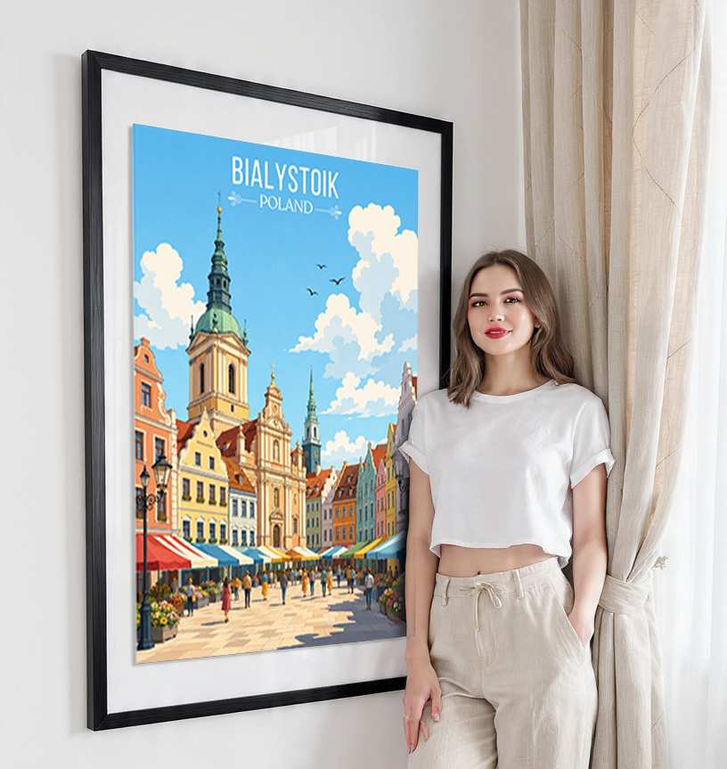 Bialystok - Poland - Travel Poster Vintage Style Wall Art Print