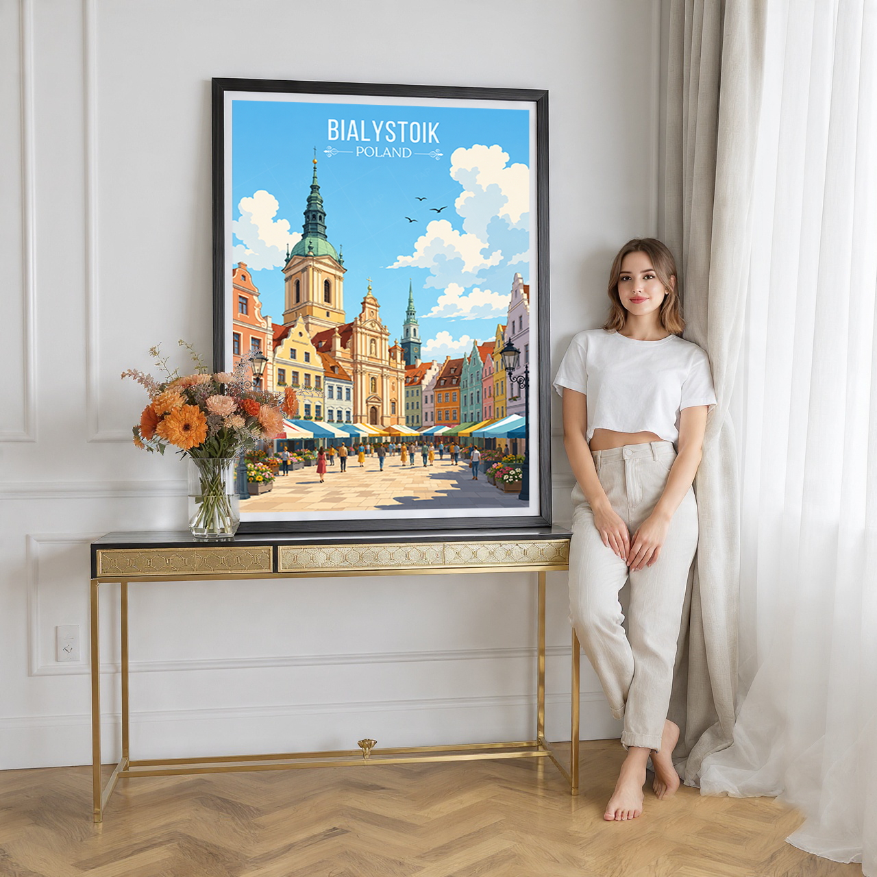 Bialystok - Poland - Travel Poster Vintage Style Wall Art Print