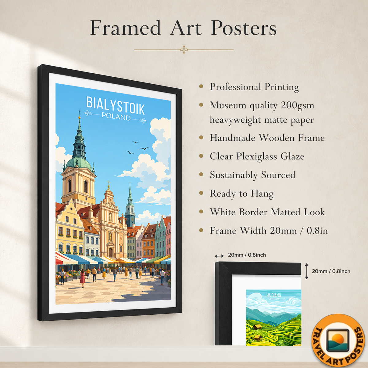 Bialystok - Poland - Travel Poster Vintage Style Wall Art Print