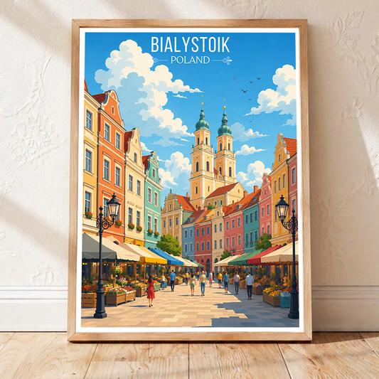 Bialystok - Poland - Travel Poster Vintage Style Wall Art Print - Art Print - Travel Art Poster