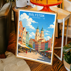 Bialystok - Poland - Travel Poster Vintage Style Wall Art Print