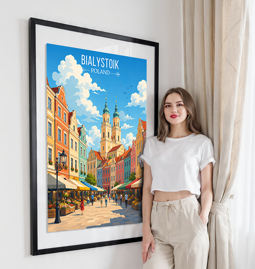 Bialystok - Poland - Travel Poster Vintage Style Wall Art Print