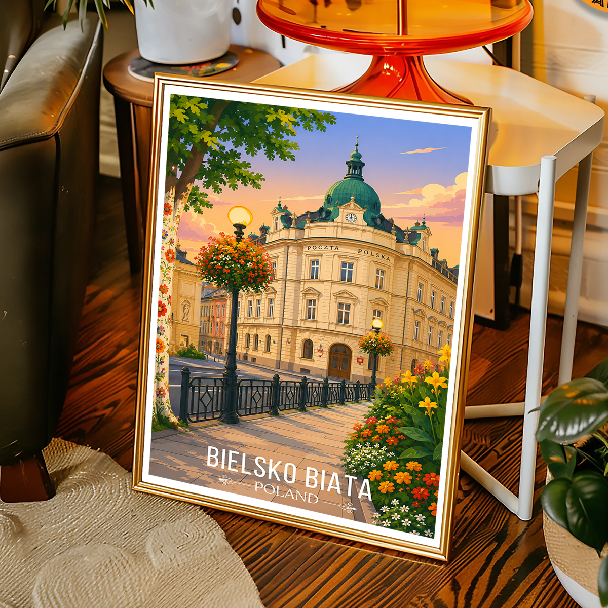 Bielsko Biata - Poland - Travel Poster Vintage Style Wall Art Print