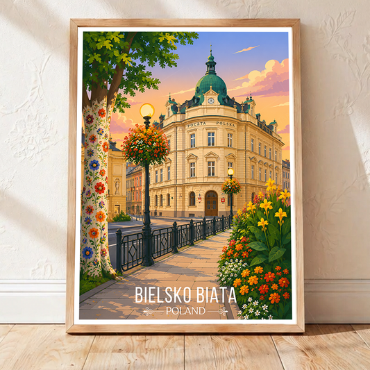 Bielsko Biata - Poland - Travel Poster Vintage Style Wall Art Print - Art Print - Travel Art Poster