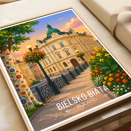 Bielsko Biata - Poland - Travel Poster Vintage Style Wall Art Print - Art Print - Travel Art Poster