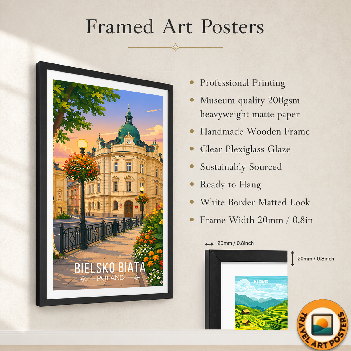 Bielsko Biata - Poland - Travel Poster Vintage Style Wall Art Print