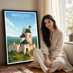 Bobolice Castle - Poland - Travel Poster Vintage Style Wall Art Print - Art Print - Travel Art Poster