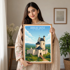Bobolice Castle - Poland - Travel Poster Vintage Style Wall Art Print - Art Print - Travel Art Poster