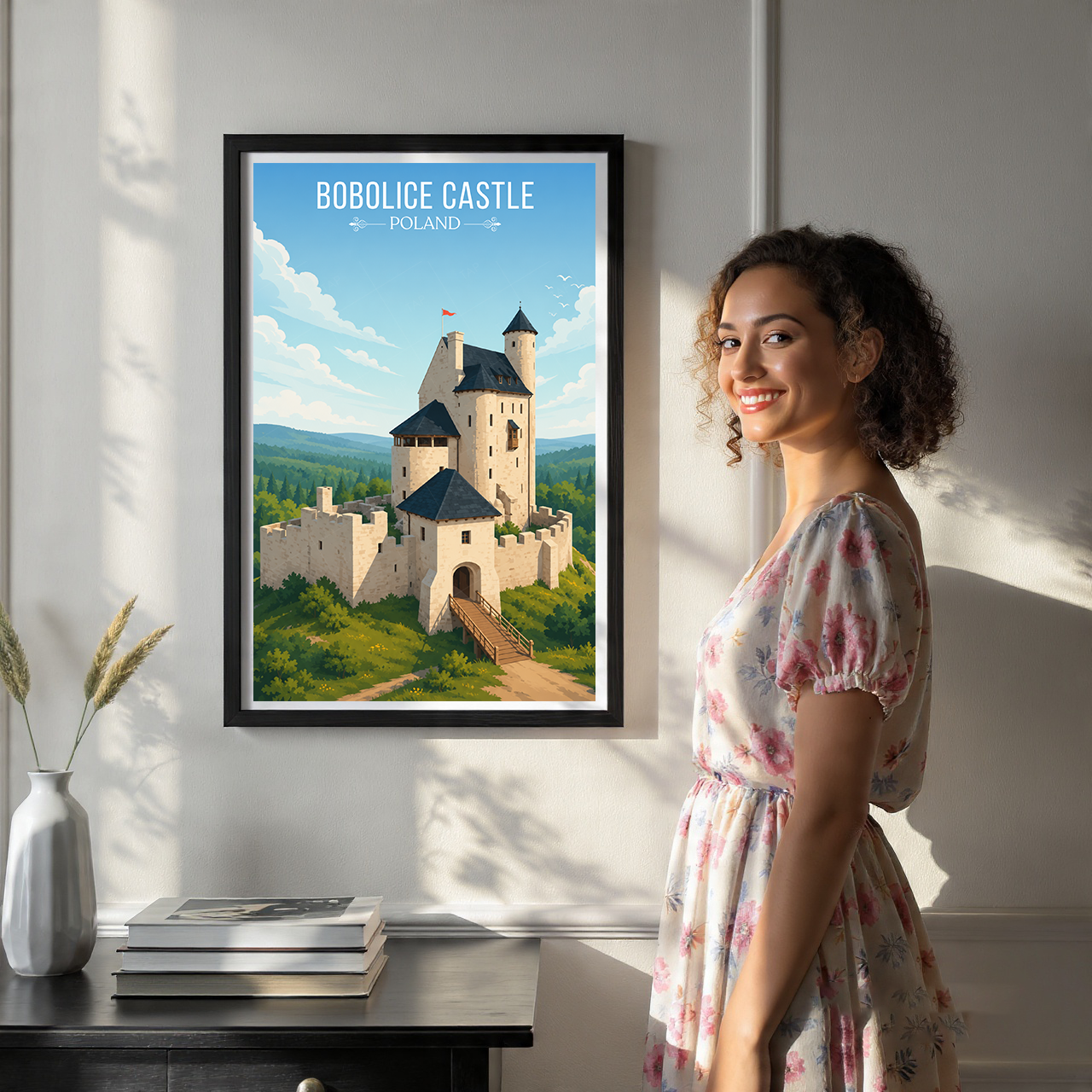 Bobolice Castle - Poland - Travel Poster Vintage Style Wall Art Print - Art Print - Travel Art Poster