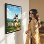 Bobolice Castle - Poland - Travel Poster Vintage Style Wall Art Print - Art Print - Travel Art Poster