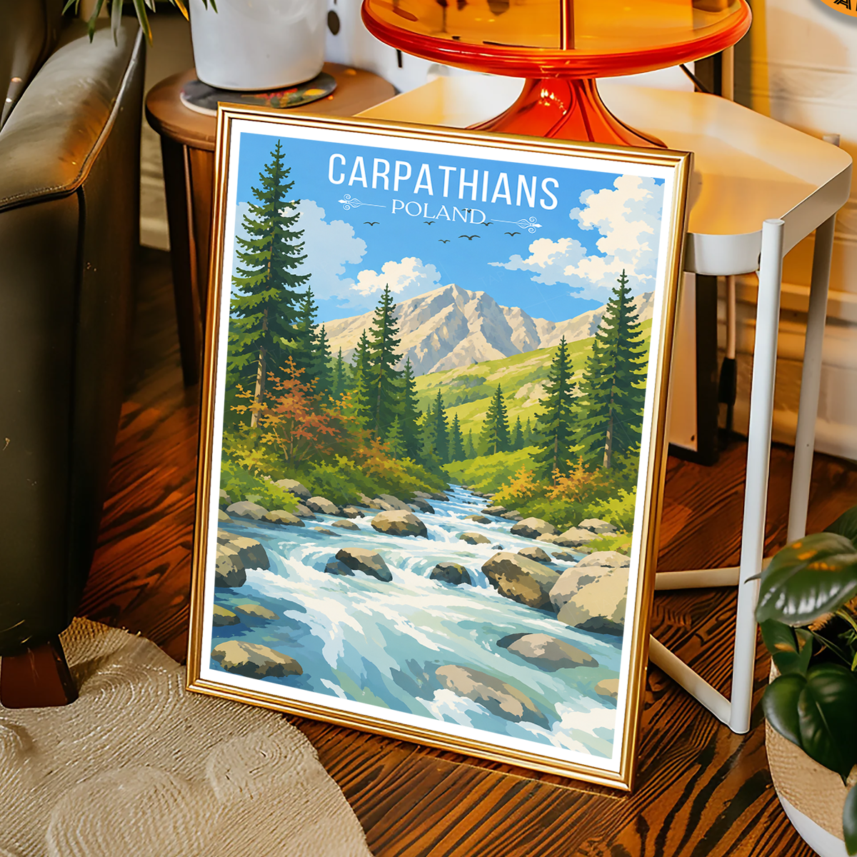 Carpathians - Poland - Travel Poster Vintage Style Wall Art Print