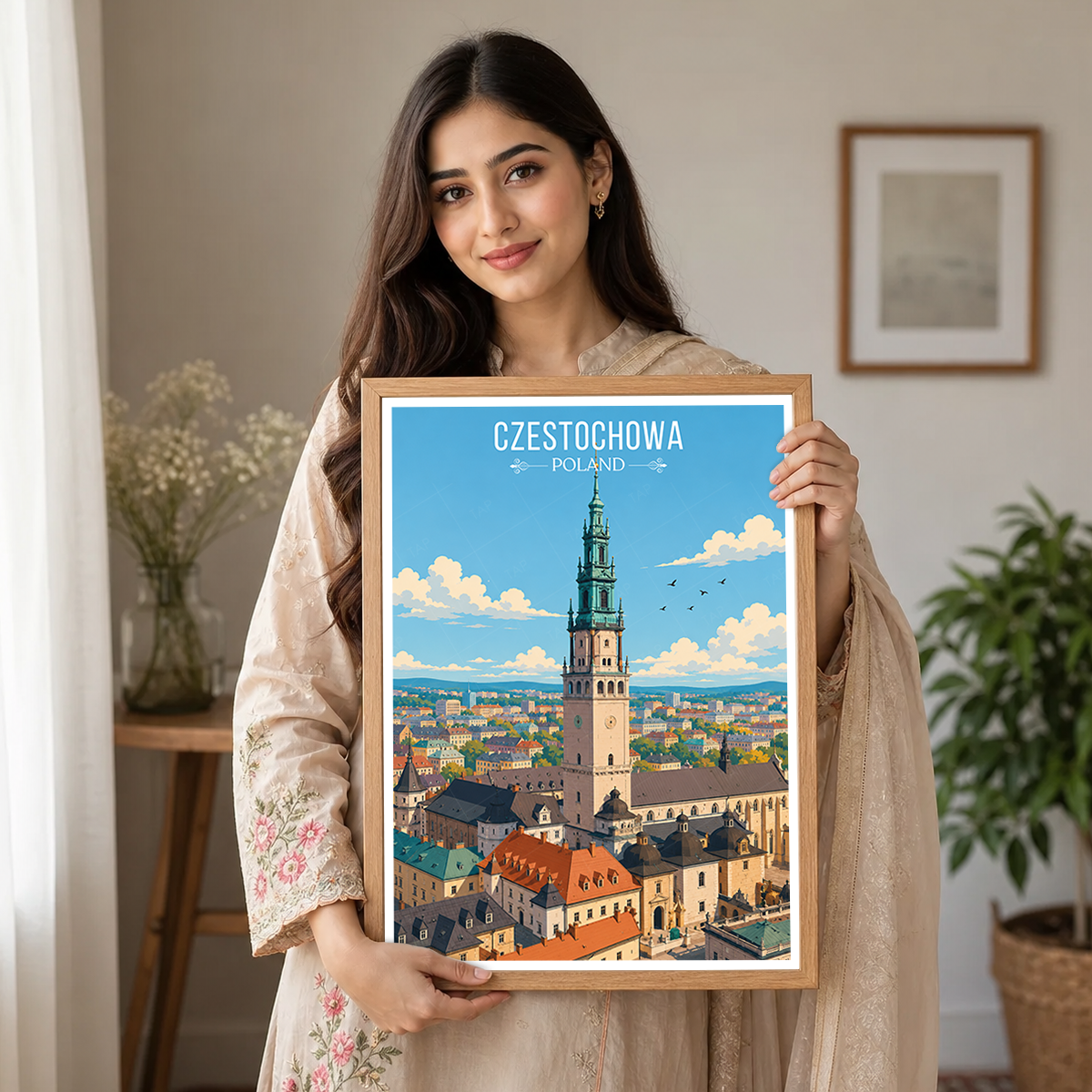 Czestochowa - Poland - Travel Poster Vintage Style Wall Art Print