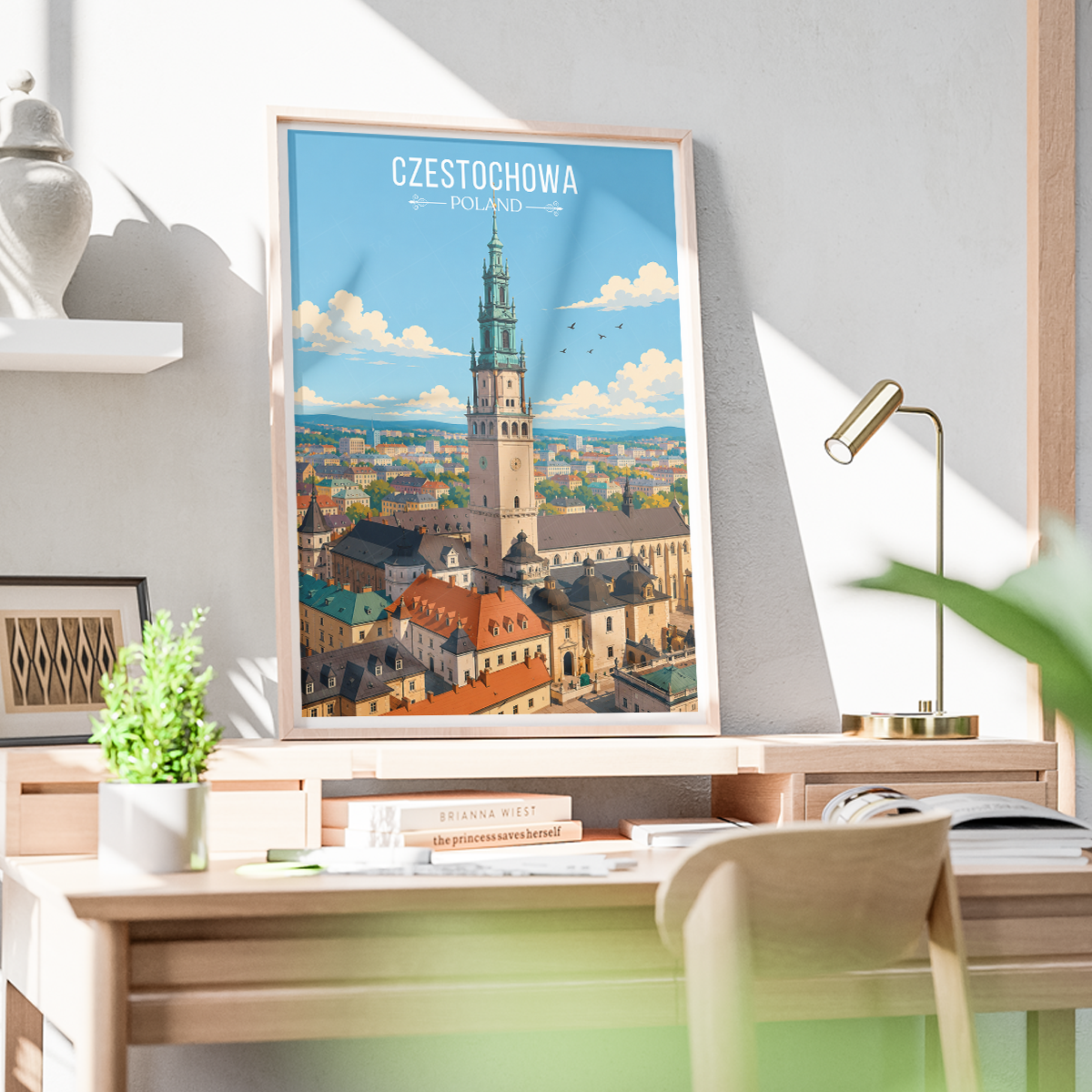 Czestochowa - Poland - Travel Poster Vintage Style Wall Art Print