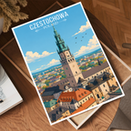 Czestochowa - Poland - Travel Poster Vintage Style Wall Art Print