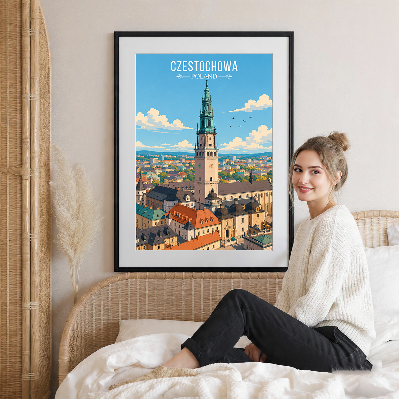 Czestochowa - Poland - Travel Poster Vintage Style Wall Art Print