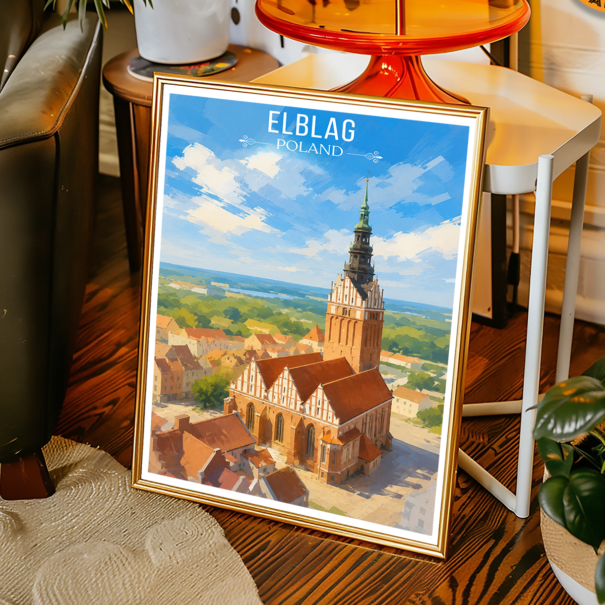 Elblaq - Poland - Travel Poster Vintage Style Wall Art Print