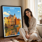 Gdansk - Poland - Travel Poster Vintage Style Wall Art Print - Art Print - Travel Art Poster